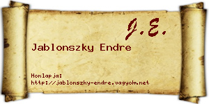 Jablonszky Endre névjegykártya