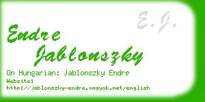 endre jablonszky business card